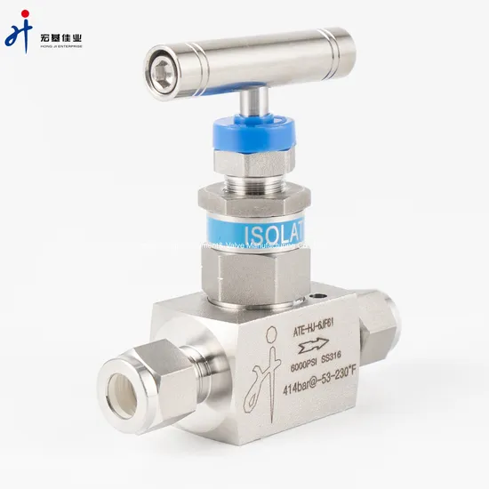 High Pressure Straight Needle Valve with Ferrule Two Stems Design Stainless Steel Needle Valves 